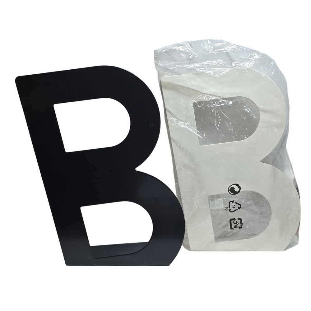 IKEA BILLY Bookends Set of 2 Black and White Letter B Metal 101.984.25 Vintage
